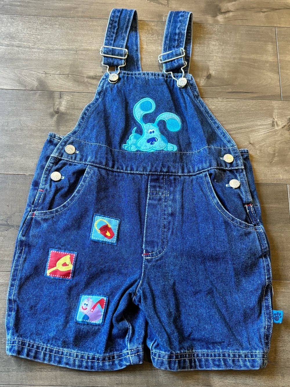 Vintage 1999 Blues Clue’s Denim Shortalls Overalls Toddler 3T Nickelodeon
